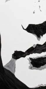 Echi silenti: dettaglio Quadro moderno con volto di adolescente. Qui è mostrato un dettaglio dell'opera.