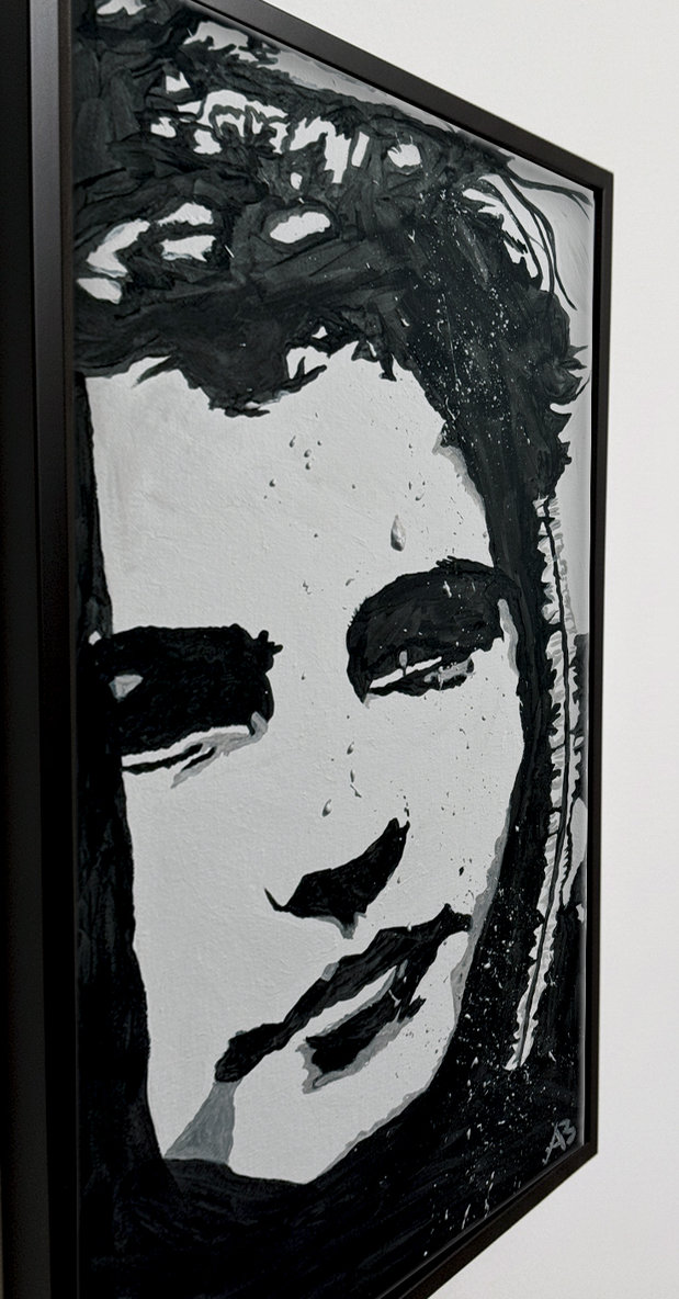 Echi silenti: Suggerimento cornice Quadro moderno con volto di adolescente. Qui è mostrato un suggerimento di cornice.